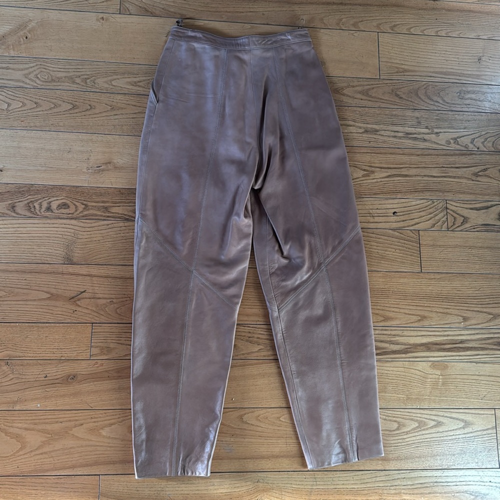 Vintahe Sema camelleather pleated pants EVC size 28 - Picture 5 of 13